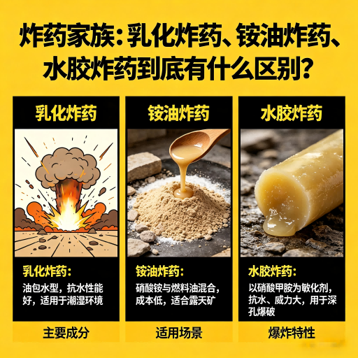 赣县炸药家族：乳化炸药、铵油炸药、水胶炸药到底有什么区别？
